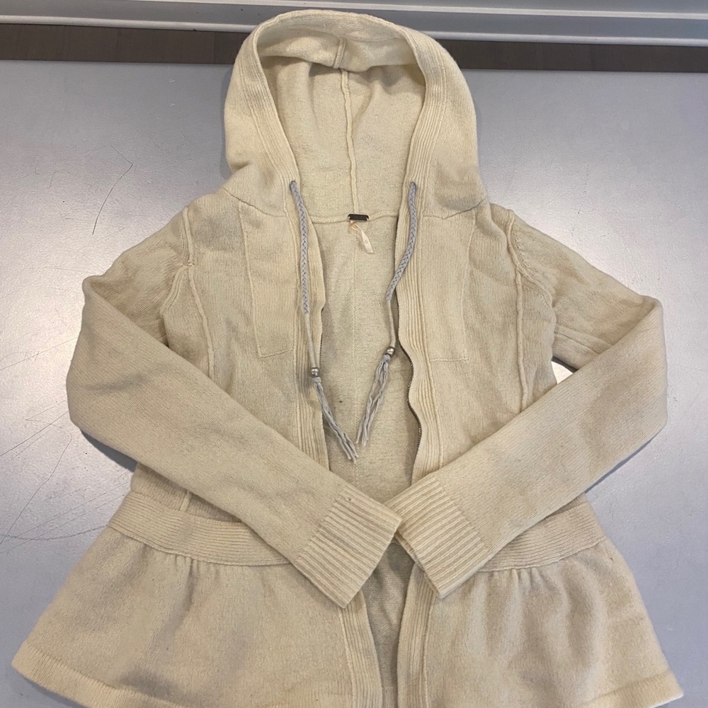 Free People Knitted Zip Up with Hood
